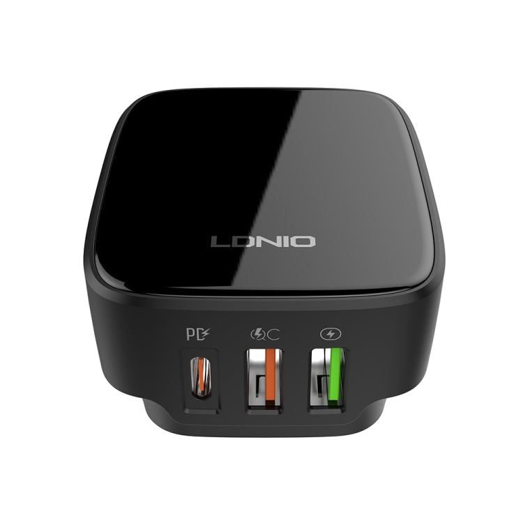 LDNIO Q334 32W Type-C + Dual USB Port Charger with 1m USB-C / Type-C to USB-C / Type-C Data Cable, Plug Type:US Plug(Black) - free shipping - PMC Jewellery - Order now!