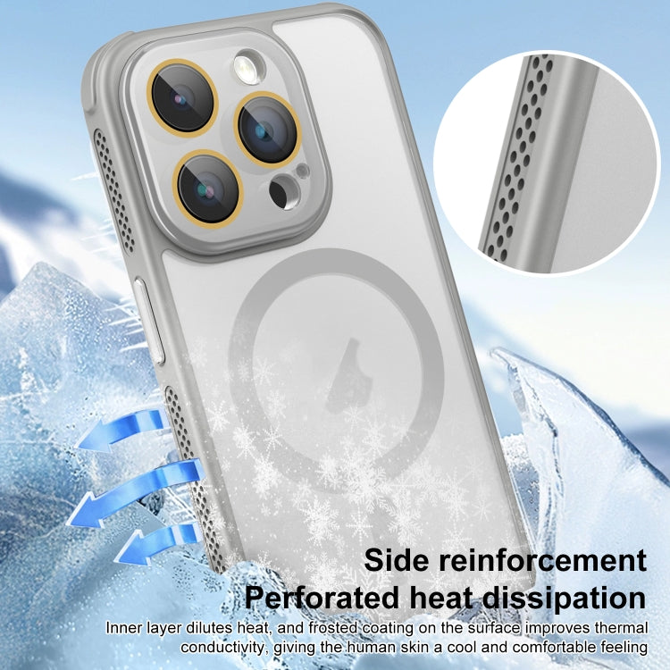 For iPhone 16 Hardware Side Cooling Skin Feel Frosted MagSafe Magnetic Phone Case with Lens Film(Black) - iPhone 16 Cases by PMC TechLife | Online Shopping South Africa | PMC TechLife | Buy Now Pay Later Mobicred