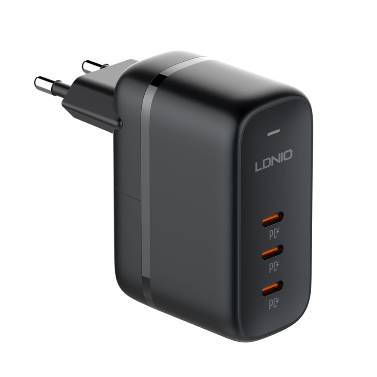 LDNIO Q367 65W GaN 3 x USB-C / Type-C Interface Charger with 1m USB-C / Type-C to USB-C / Type-C Data Cable, Plug Type:EU Plug(Black) - free shipping - PMC Jewellery - Order now!