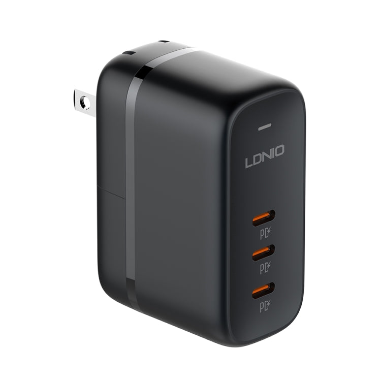 LDNIO Q367 65W GaN 3 x USB-C / Type-C Interface Charger with 1m USB-C / Type-C to USB-C / Type-C Data Cable, Plug Type:US Plug(Black) - free shipping - PMC Jewellery - Order now!