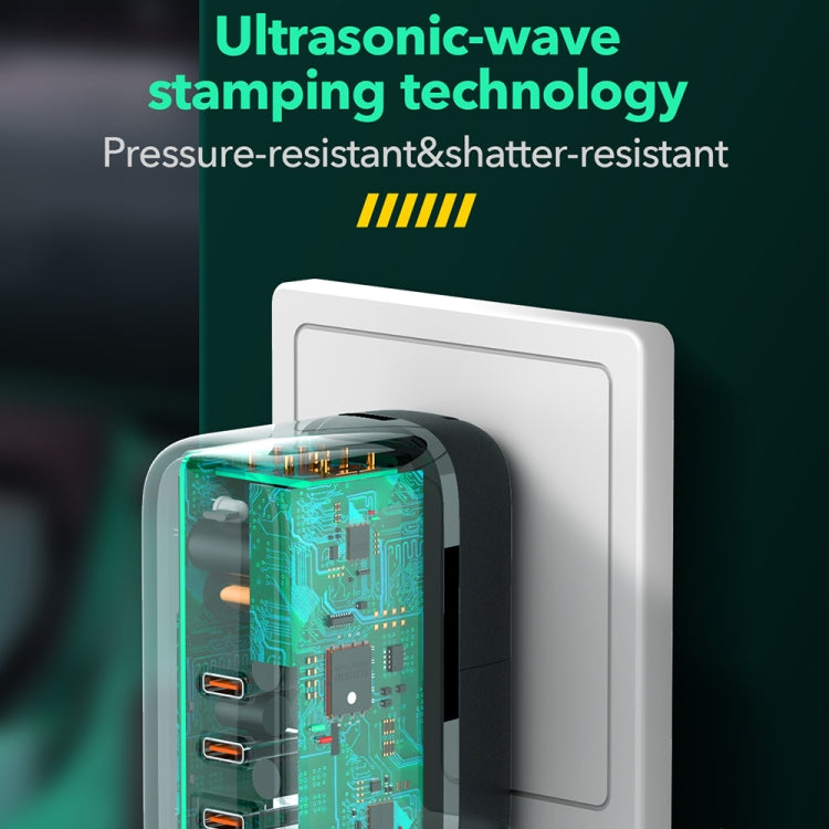 LDNIO Q367 65W GaN 3 x USB-C / Type-C Interface Charger with 1m USB-C / Type-C to USB-C / Type-C Data Cable, Plug Type:US Plug(Black) - free shipping - PMC Jewellery - Order now!