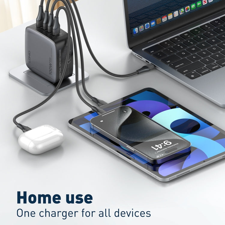 LDNIO Q408 100W GaN USB+3 USB-C / Type-C Interface Charger with 1m 100W USB-C / Type-C to USB-C / Type-C Data Cable, Plug Type:US Plug(White) - free shipping - PMC Jewellery - Order now!