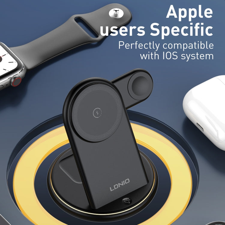 LDNIO WL02 25.5W 5 in 1 MagSafe Wireless Charger with 30cm Type-C Cable(Black) - free shipping - PMC Jewellery - Order now!