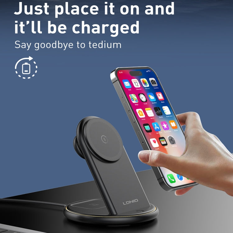 LDNIO WL02 25.5W 5 in 1 MagSafe Wireless Charger with 30cm Type-C Cable(Black) - free shipping - PMC Jewellery - Order now!