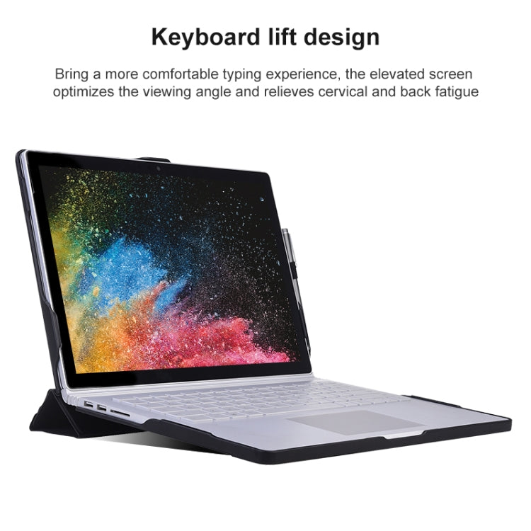 For Microsoft Surface Book 13.5 inch i5 Deformation All-inclusive Leather Laptop Case(Black) - Screen & Keyboard Cover by PMC Jewellery | Online Shopping South Africa | PMC Jewellery | Buy Now Pay Later Mobicred