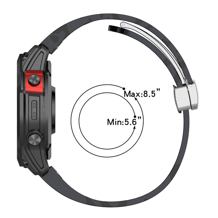 For Garmin Fenix 7S Magnetic Folding Silver Buckle Color Printed Silicone Watch Band(Camouflage Grey) - free shipping - PMC TechLife - Order now!