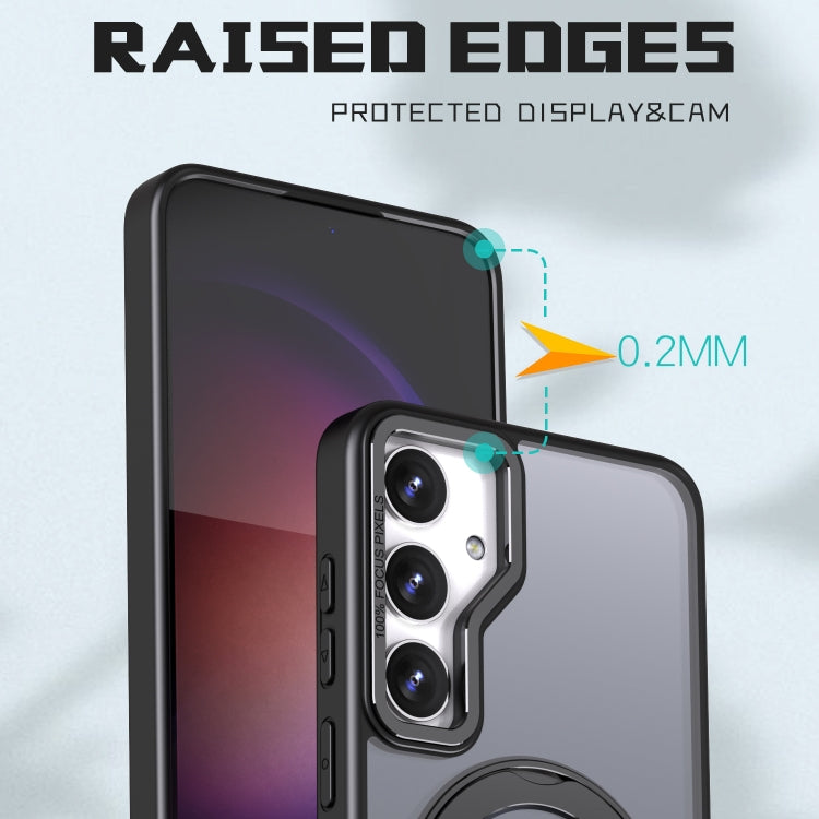 For Samsung Galaxy S24+ 5G Wing Series MagSafe Magnetic Ring Holder Phone Case(Black) - free shipping - PMC Jewellery - Order now!