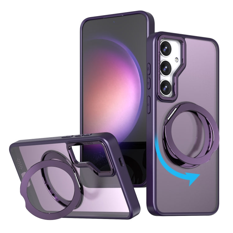 For Samsung Galaxy S24 5G Wing Series MagSafe Magnetic Ring Holder Phone Case(Dark Purple) - free shipping - PMC Jewellery - Order now!