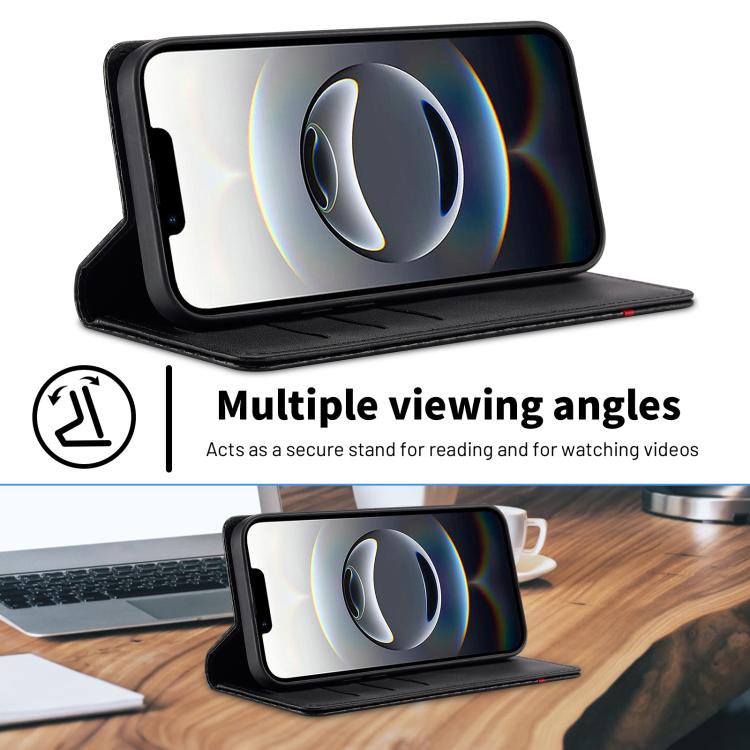 For iPhone 16e LC.IMEEKE Carbon Fiber Leather Phone Case(Vertical Black) - free shipping - PMc TechLife - Order now!