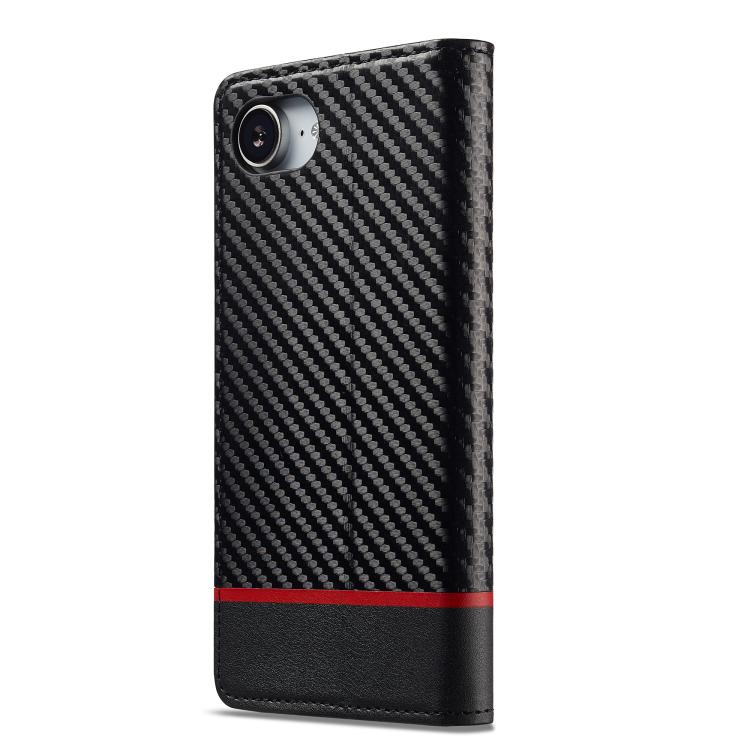 For iPhone 16e LC.IMEEKE Carbon Fiber Leather Phone Case(Horizontal Black) - free shipping - PMc TechLife - Order now!