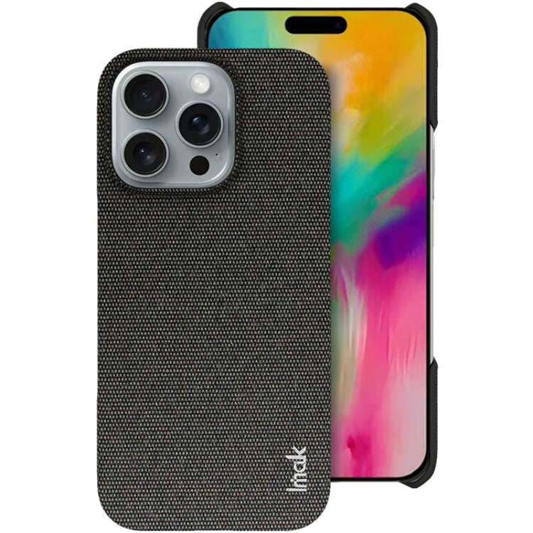 For iPhone 16 Pro Max imak Ruiyi Series Cloth Texture PU + PC Phone Case(Black) - free shipping - PMC Jewellery - Order now!