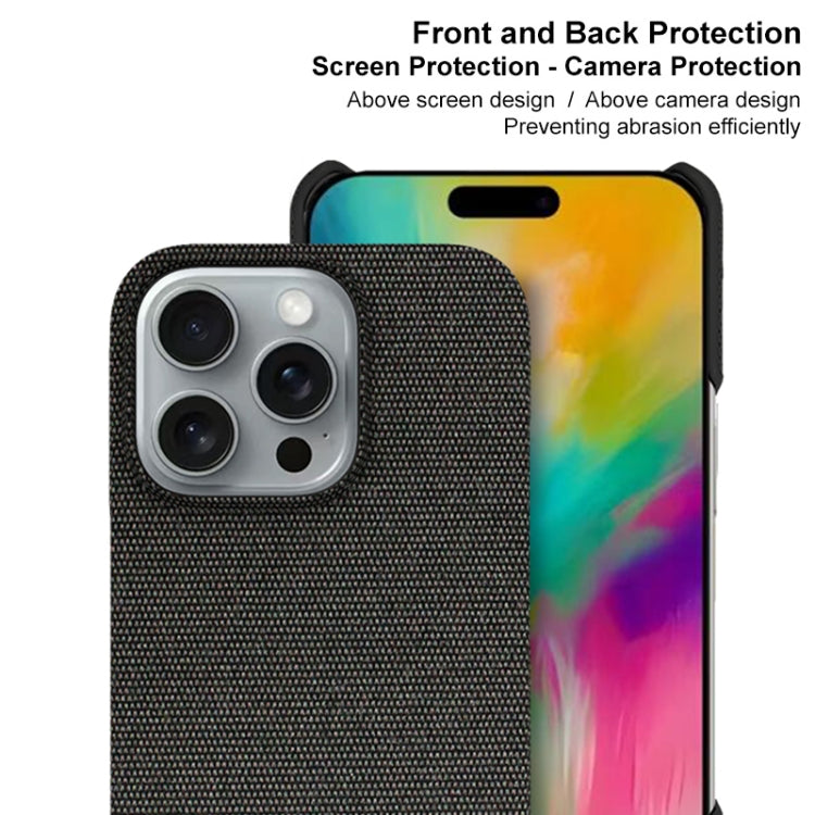 For iPhone 16 Pro Max imak Ruiyi Series Cloth Texture PU + PC Phone Case(Black) - free shipping - PMC Jewellery - Order now!
