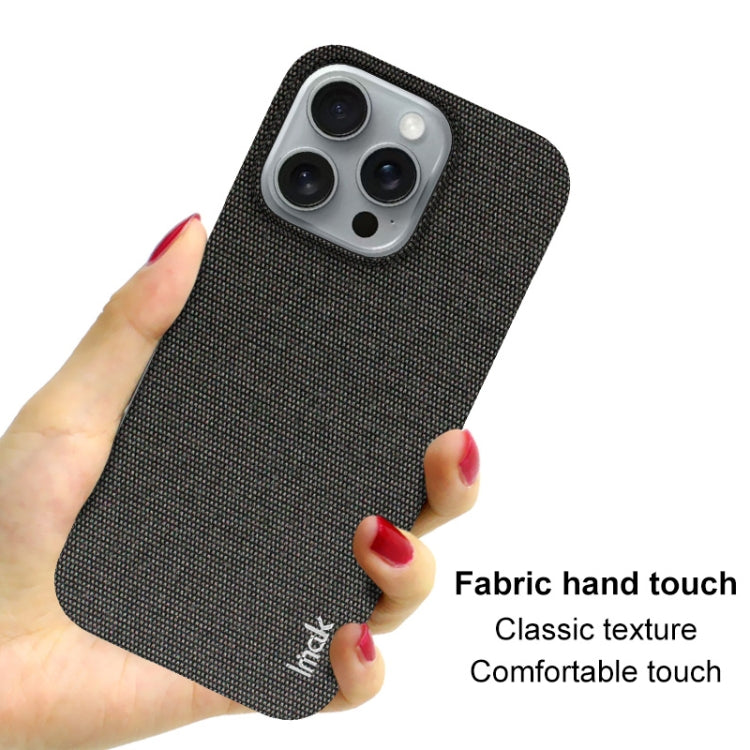 For iPhone 16 Pro Max imak Ruiyi Series Cloth Texture PU + PC Phone Case(Black) - free shipping - PMC Jewellery - Order now!
