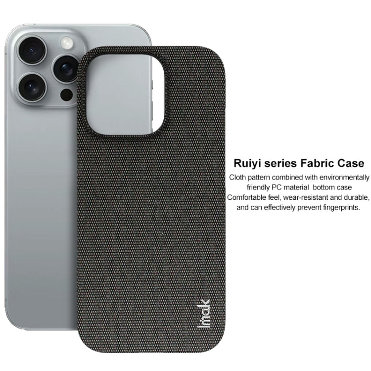 For iPhone 16 Pro Max imak Ruiyi Series Cloth Texture PU + PC Phone Case(Black) - free shipping - PMC Jewellery - Order now!