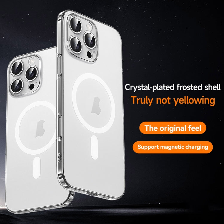 For iPhone 16 Plus SULADA Crystal Sand Series Electroplating Frosted MagSafe Magnetic Phone Case(Transparent) - free shipping - PMC Jewellery - Order now!