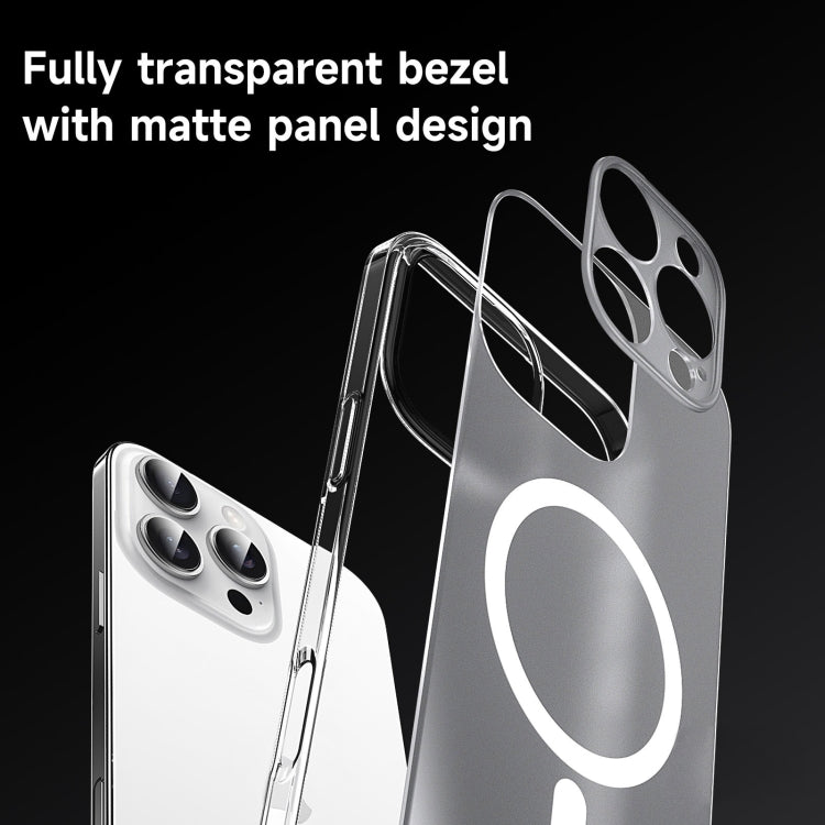 For iPhone 16 Plus SULADA Crystal Sand Series Electroplating Frosted MagSafe Magnetic Phone Case(Transparent) - free shipping - PMC Jewellery - Order now!