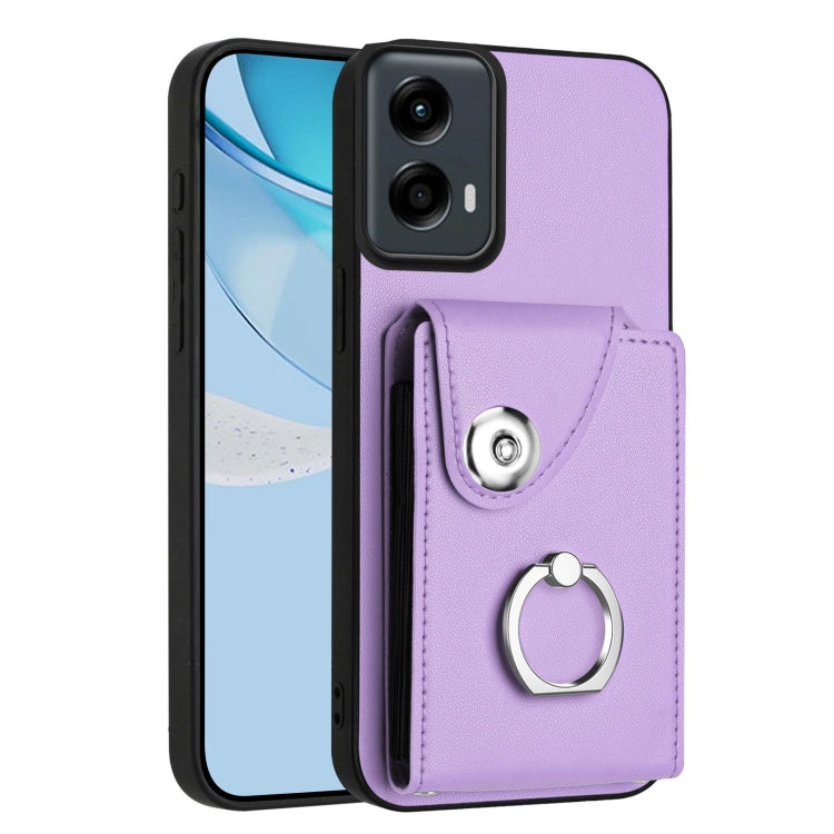 For Motorola Moto G 5G 2024 Organ Card Bag Ring Holder Phone Case(Purple) - free shipping - PMC Jewellery - Order now!