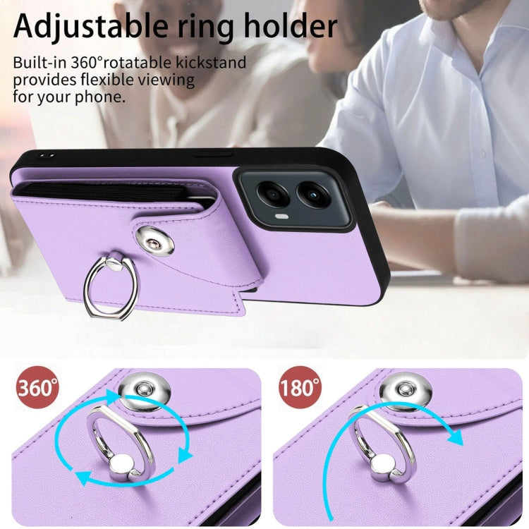 For Motorola Moto G 5G 2024 Organ Card Bag Ring Holder Phone Case(Purple) - free shipping - PMC Jewellery - Order now!