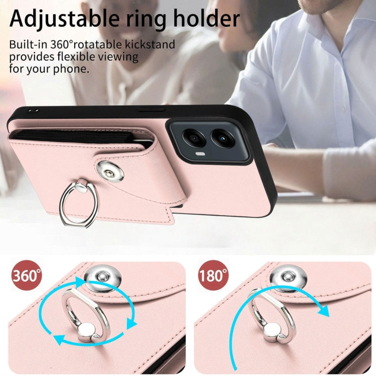 For Motorola Moto G 5G 2024 Organ Card Bag Ring Holder Phone Case(Pink) - Motorola Cases by PMC Jewellery | Online Shopping South Africa | PMC Jewellery | Buy Now Pay Later Mobicred