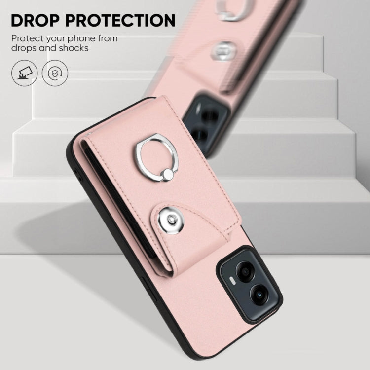 For Motorola Moto G 5G 2024 Organ Card Bag Ring Holder Phone Case(Pink) - Motorola Cases by PMC Jewellery | Online Shopping South Africa | PMC Jewellery | Buy Now Pay Later Mobicred