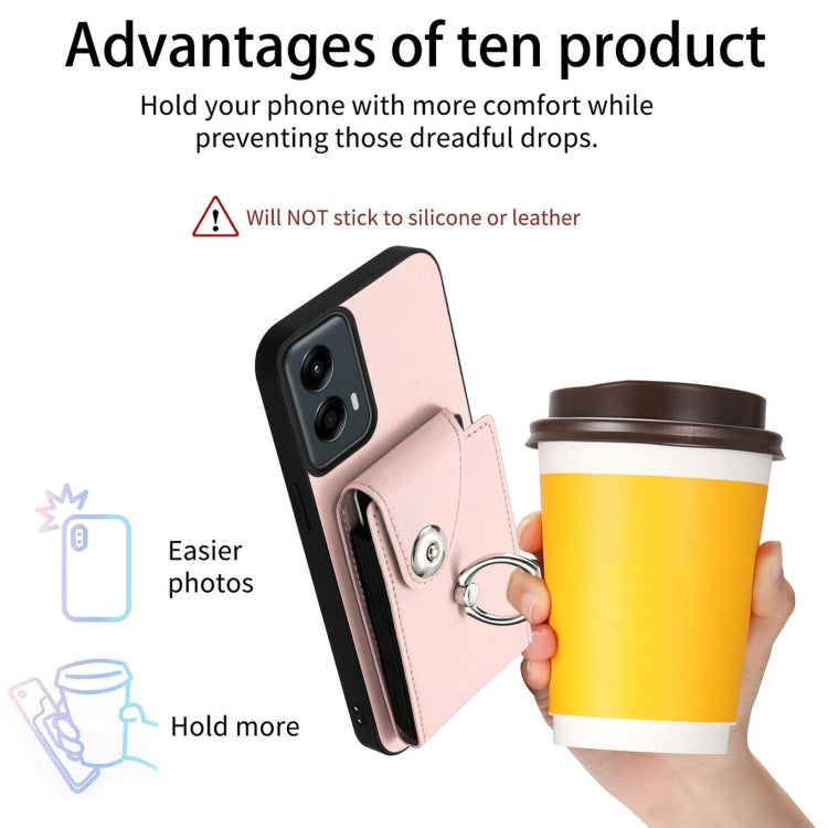 For Motorola Moto G 5G 2024 Organ Card Bag Ring Holder Phone Case(Pink) - Motorola Cases by PMC Jewellery | Online Shopping South Africa | PMC Jewellery | Buy Now Pay Later Mobicred