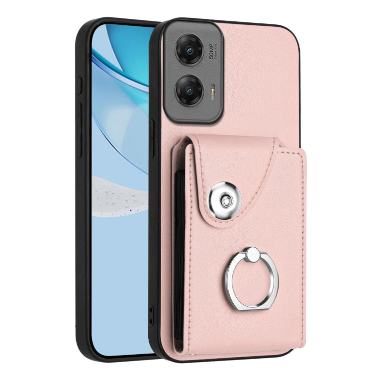 For Motorola Moto G Stylus 5G 2024 Organ Card Bag Ring Holder Phone Case(Pink) - Motorola Cases by PMC Jewellery | Online Shopping South Africa | PMC Jewellery | Buy Now Pay Later Mobicred
