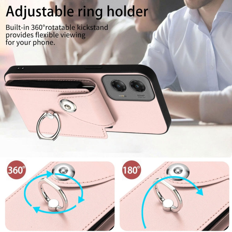 For Motorola Moto G Stylus 5G 2024 Organ Card Bag Ring Holder Phone Case(Pink) - Motorola Cases by PMC Jewellery | Online Shopping South Africa | PMC Jewellery | Buy Now Pay Later Mobicred