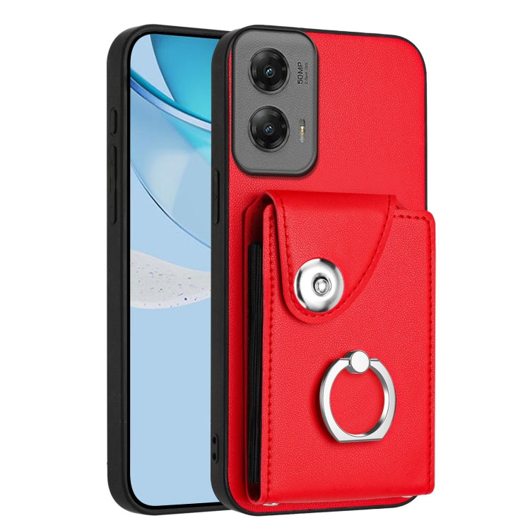 For Motorola Moto G Stylus 5G 2024 Organ Card Bag Ring Holder Phone Case(Red) - Motorola Cases by PMC Jewellery | Online Shopping South Africa | PMC Jewellery | Buy Now Pay Later Mobicred