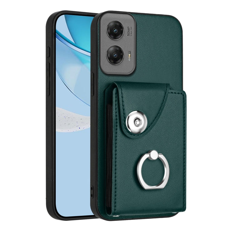 For Motorola Moto G Stylus 5G 2024 Organ Card Bag Ring Holder Phone Case(Green) - Motorola Cases by PMC Jewellery | Online Shopping South Africa | PMC Jewellery | Buy Now Pay Later Mobicred