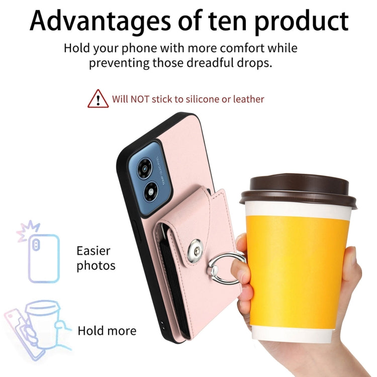 For Motorola Moto G Play 2024 5G Organ Card Bag Ring Holder Phone Case(Pink) - Motorola Cases by PMC Jewellery | Online Shopping South Africa | PMC Jewellery | Buy Now Pay Later Mobicred