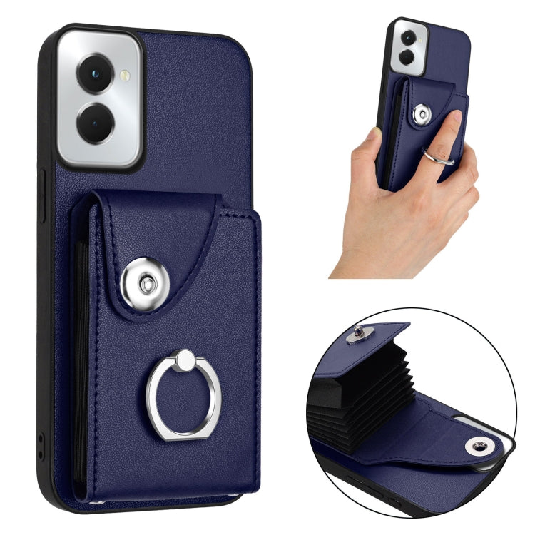 For Motorola Moto G Power 2024 5G Organ Card Bag Ring Holder Phone Case(Blue) - Motorola Cases by PMC Jewellery | Online Shopping South Africa | PMC Jewellery | Buy Now Pay Later Mobicred