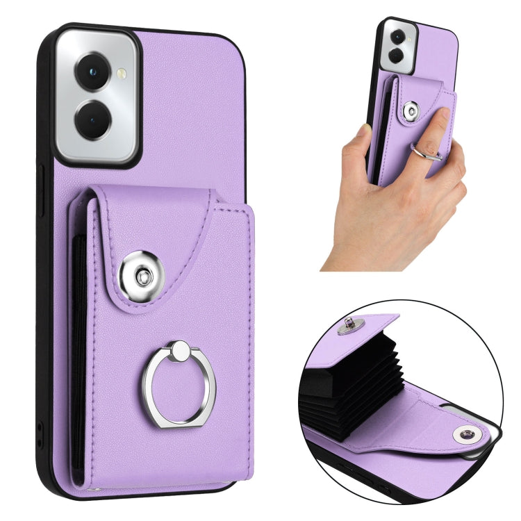 For Motorola Moto G Power 2024 5G Organ Card Bag Ring Holder Phone Case(Purple) - Motorola Cases by PMC Jewellery | Online Shopping South Africa | PMC Jewellery | Buy Now Pay Later Mobicred