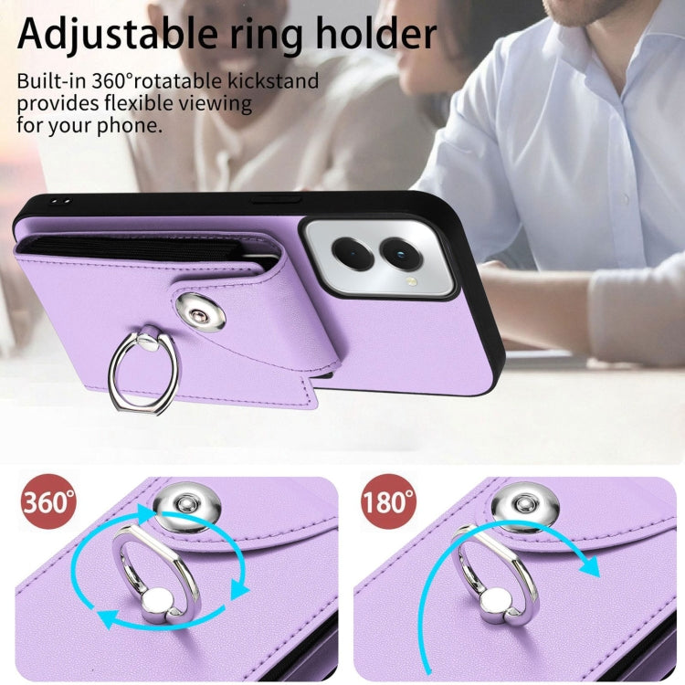 For Motorola Moto G Power 2024 5G Organ Card Bag Ring Holder Phone Case(Purple) - Motorola Cases by PMC Jewellery | Online Shopping South Africa | PMC Jewellery | Buy Now Pay Later Mobicred