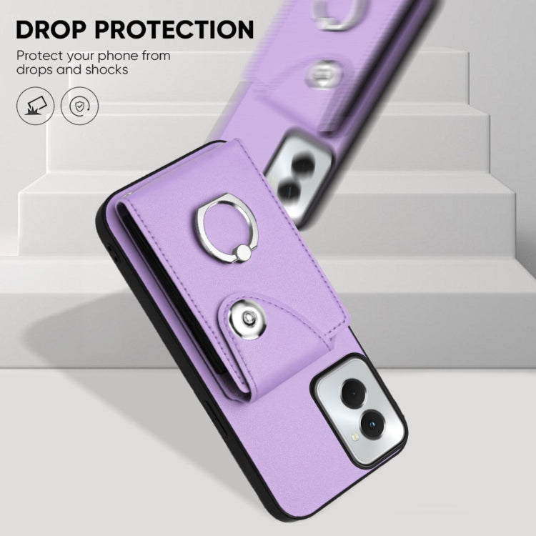 For Motorola Moto G Power 2024 5G Organ Card Bag Ring Holder Phone Case(Purple) - Motorola Cases by PMC Jewellery | Online Shopping South Africa | PMC Jewellery | Buy Now Pay Later Mobicred