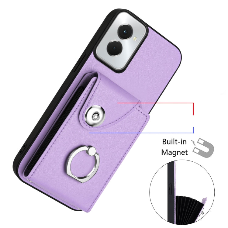 For Motorola Moto G Power 2024 5G Organ Card Bag Ring Holder Phone Case(Purple) - Motorola Cases by PMC Jewellery | Online Shopping South Africa | PMC Jewellery | Buy Now Pay Later Mobicred