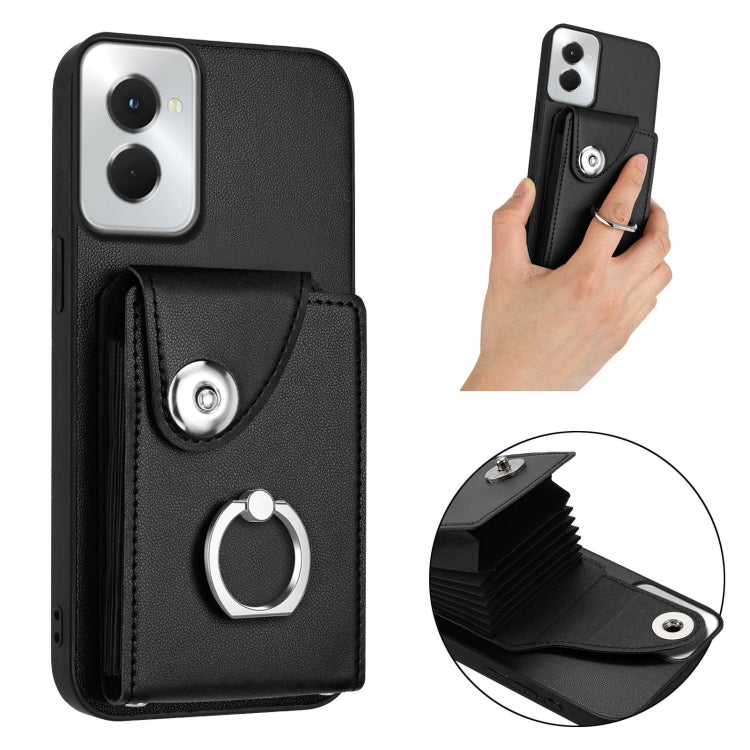 For Motorola Moto G Power 2024 5G Organ Card Bag Ring Holder Phone Case(Black) - Motorola Cases by PMC Jewellery | Online Shopping South Africa | PMC Jewellery | Buy Now Pay Later Mobicred