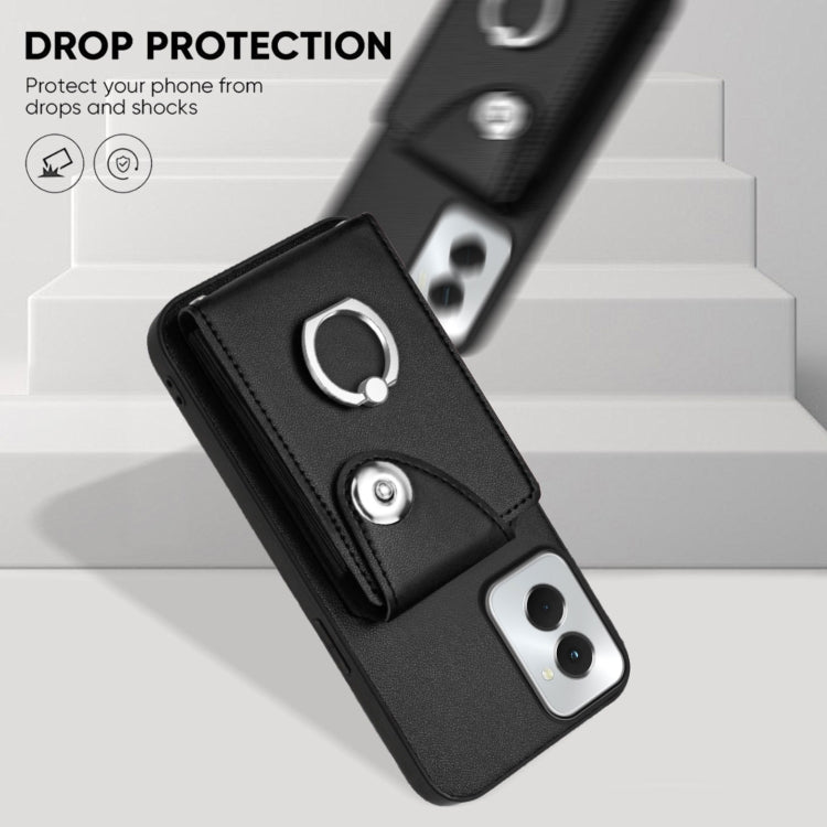For Motorola Moto G Power 2024 5G Organ Card Bag Ring Holder Phone Case(Black) - Motorola Cases by PMC Jewellery | Online Shopping South Africa | PMC Jewellery | Buy Now Pay Later Mobicred