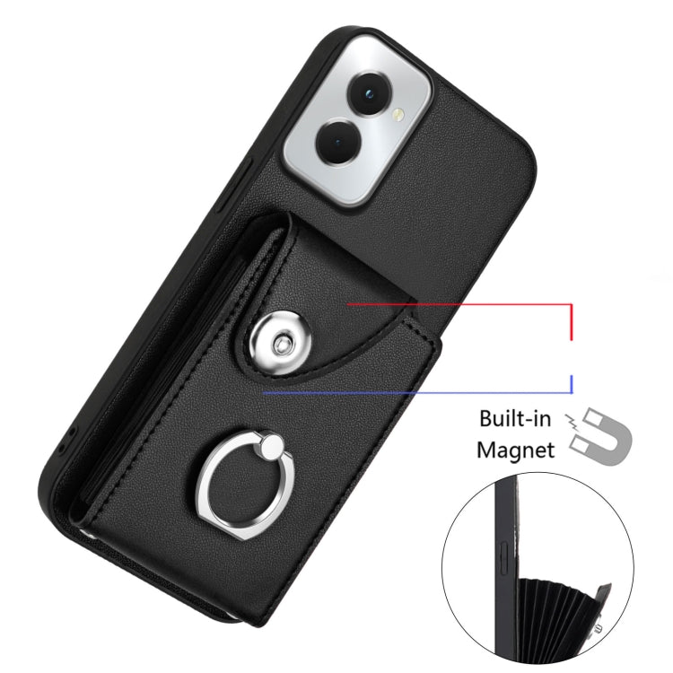 For Motorola Moto G Power 2024 5G Organ Card Bag Ring Holder Phone Case(Black) - Motorola Cases by PMC Jewellery | Online Shopping South Africa | PMC Jewellery | Buy Now Pay Later Mobicred
