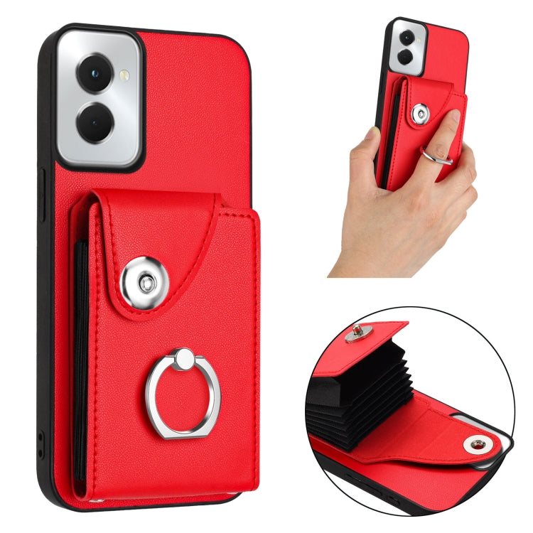 For Motorola Moto G Power 2024 5G Organ Card Bag Ring Holder Phone Case(Red) - Motorola Cases by PMC Jewellery | Online Shopping South Africa | PMC Jewellery | Buy Now Pay Later Mobicred
