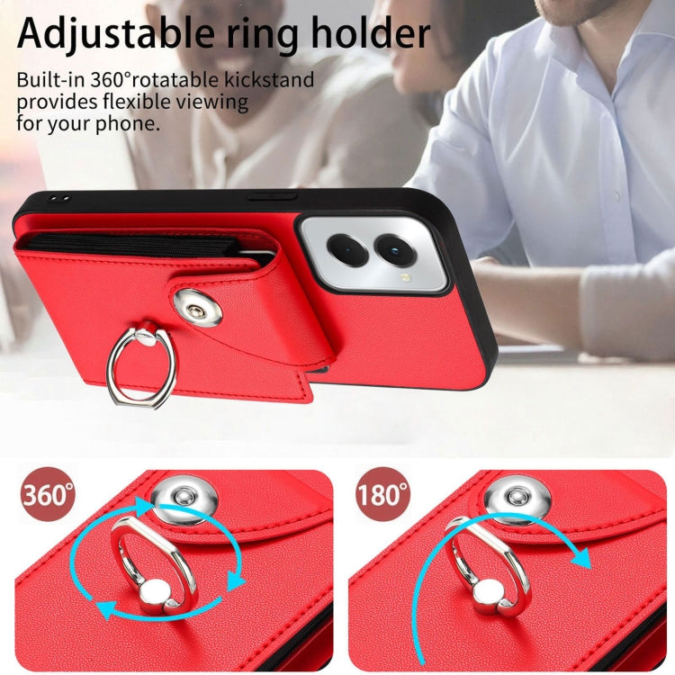 For Motorola Moto G Power 2024 5G Organ Card Bag Ring Holder Phone Case(Red) - Motorola Cases by PMC Jewellery | Online Shopping South Africa | PMC Jewellery | Buy Now Pay Later Mobicred