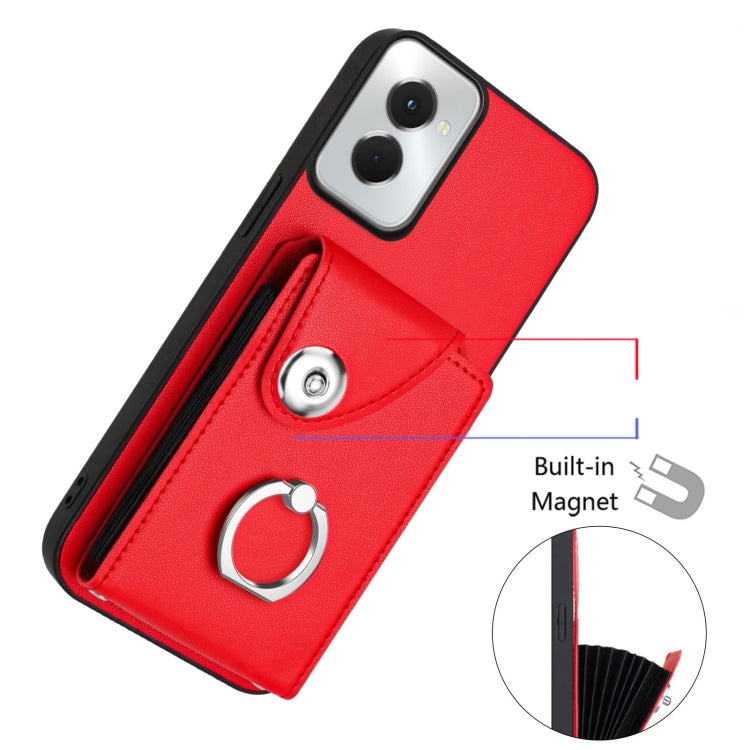 For Motorola Moto G Power 2024 5G Organ Card Bag Ring Holder Phone Case(Red) - Motorola Cases by PMC Jewellery | Online Shopping South Africa | PMC Jewellery | Buy Now Pay Later Mobicred