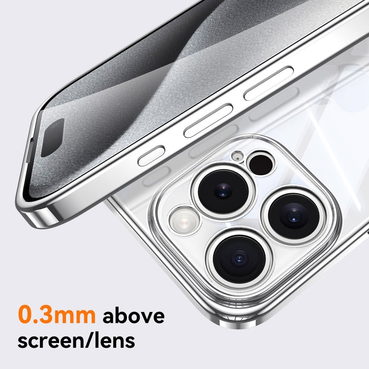 For iPhone 16 Pro Max SULADA  Electroplated Clear TPU Soft Frame Phone Case with Wrist Strap(Purple) - free shipping - PMC Jewellery - Order now!