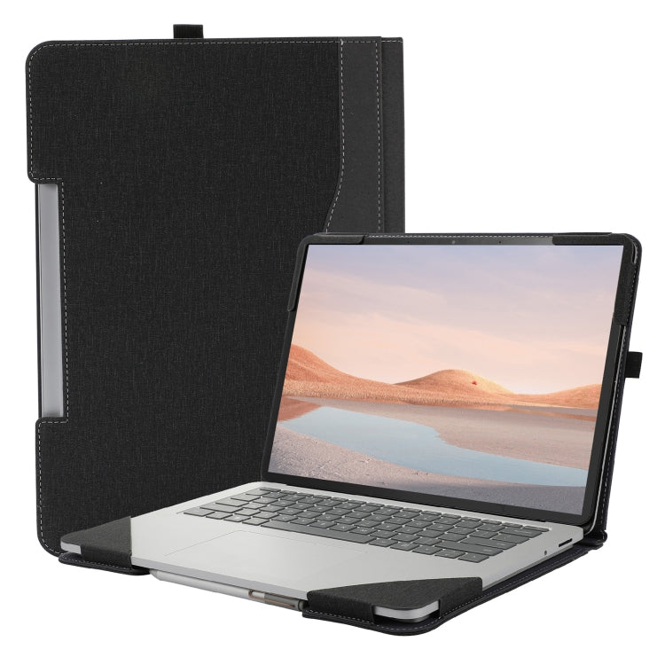 For Microsoft Surface Laptop Studio 2 Cotton Cloth Texture Leather Laptop Protective Case(Black) - free shipping - PMC Jewellery - Order now!
