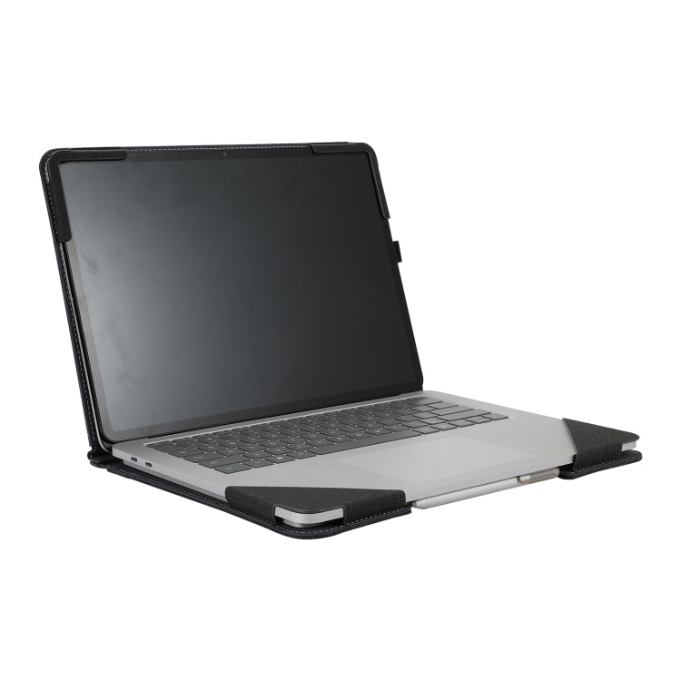 For Microsoft Surface Laptop Studio 2 Cotton Cloth Texture Leather Laptop Protective Case(Black) - free shipping - PMC Jewellery - Order now!
