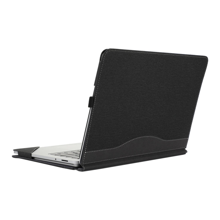 For Microsoft Surface Laptop Studio 2 Cotton Cloth Texture Leather Laptop Protective Case(Black) - free shipping - PMC Jewellery - Order now!