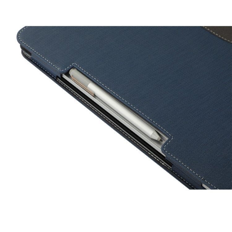 For Microsoft Surface Laptop Studio 2 Herringbone Texture Leather Laptop Protective Case(Dark Blue) - Screen & Keyboard Cover by PMC Jewellery | Online Shopping South Africa | PMC Jewellery | Buy Now Pay Later Mobicred