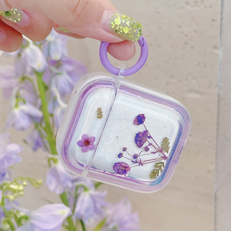 For AirPods 3 Glitter Starry Epoxy Dried Flowers Earbuds Box TPU Case(Yellow) - free shipping - PMC Jewellery - Order now!