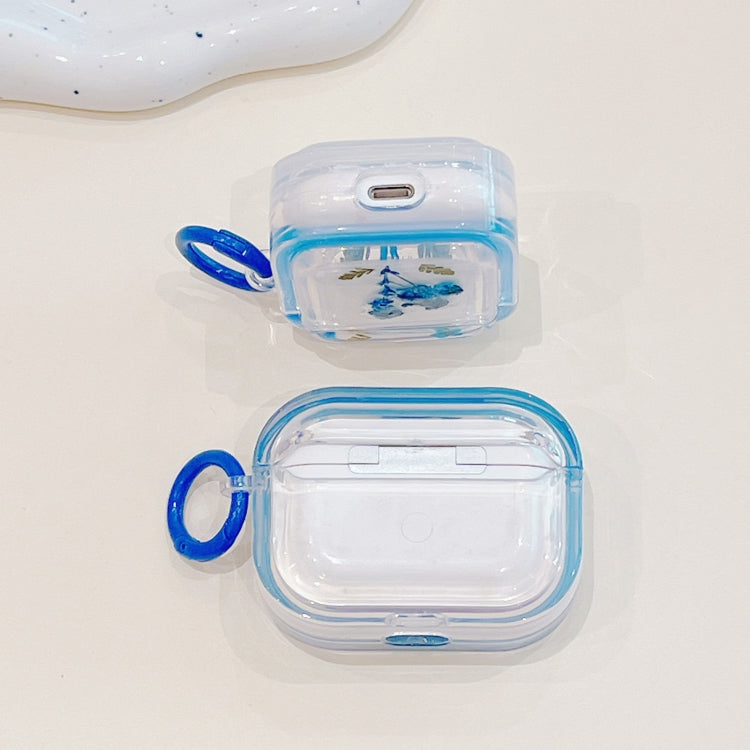 For AirPods Pro Glitter Starry Epoxy Dried Flowers Earbuds Box TPU Case(Red) - For AirPods Pro by PMC Jewellery | Online Shopping South Africa | PMC Jewellery | Buy Now Pay Later Mobicred