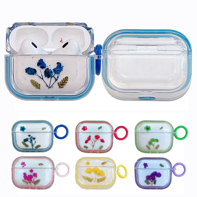 For AirPods 3 Glitter Starry Epoxy Dried Flowers Earbuds Box TPU Case(Light Blue) - For AirPods 3 by PMC Jewellery | Online Shopping South Africa | PMC Jewellery | Buy Now Pay Later Mobicred