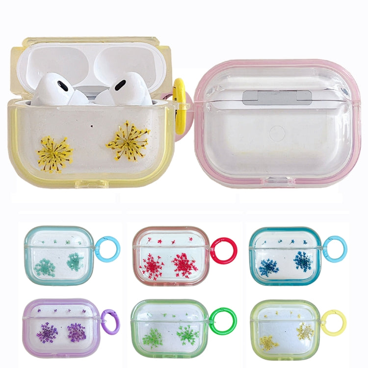For AirPods 3 Glitter Snowflake Epoxy Dried Flowers Earbuds Box TPU Case(Purple) - For AirPods 3 by PMC Jewellery | Online Shopping South Africa | PMC Jewellery | Buy Now Pay Later Mobicred